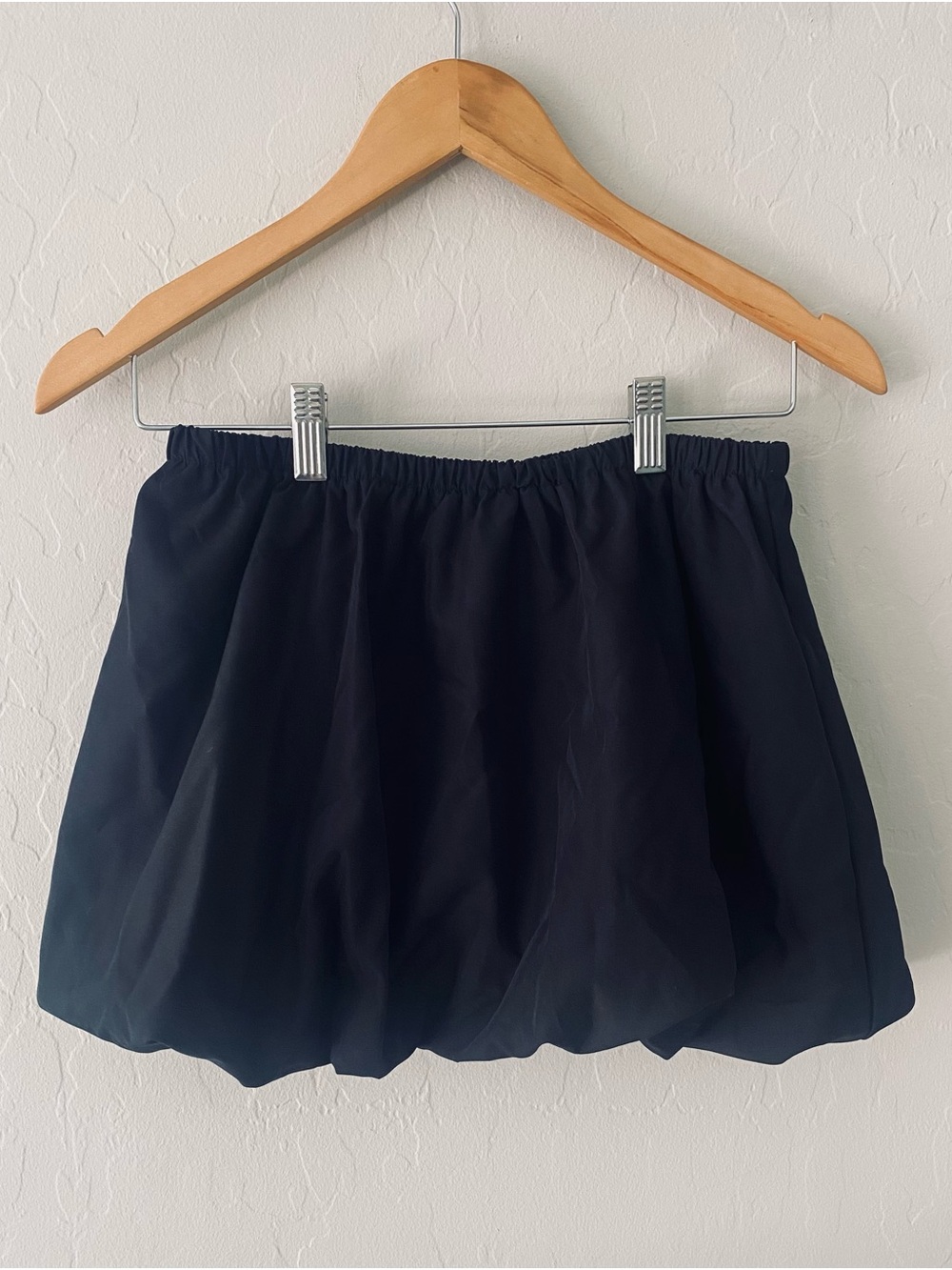 Wild Fable Black Bubble Mini Skirt Size S Puff Hem Elastic Waist Coquette Y2K